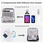 Electronics Organizer Travel Case Cord Cable Charger Organizer Bag Travel Accessories Essentials for Women Men Double Layers Tech Pouch with 5 Cable Ties for Phone Power Bank SD Card USB