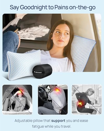 Cooling Shredded Memory Foam Travel & Camping Pillow Large