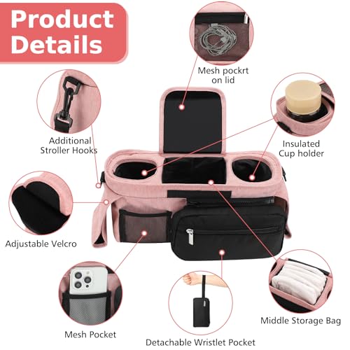 Universal Stroller Organizer with Insulated Cup Holder