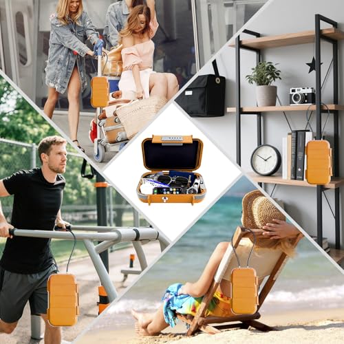 Portable Combination Lock Box with Adjustable Steel Cable