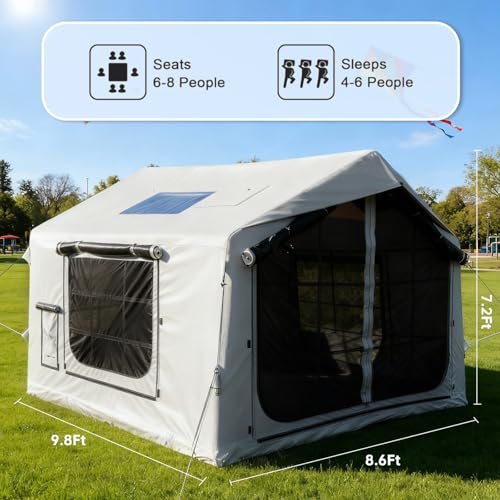 Large Luxury Inflatable Canvas Tent for Camping with Stove Jack
