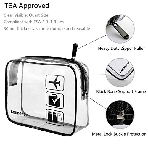 Clear Toiletry Bag TSA Approved Quart Size Travel Carry On (2 Count)
