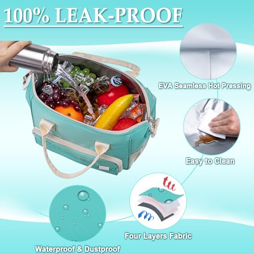 Preppy Lunch Box for Women Aesthetic Insulated Lunch Bag for Young Ladies Female