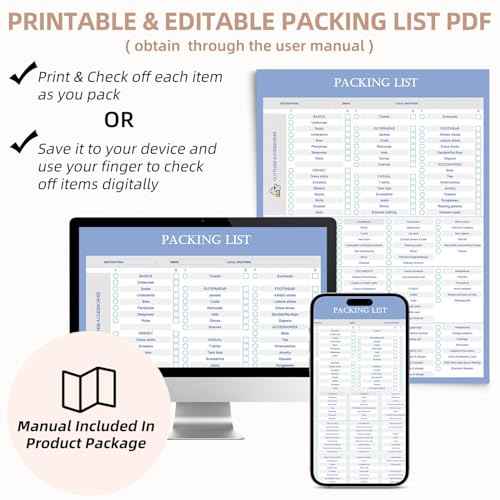9 Set Packing Cubes with Packing List Luggage Packing Organizers for Travel Accessories (9 Count)