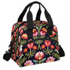 Red Flower Floral Insulated Lunch Bag for Women Girl Reusable Lunch Tote Box With Shoulder Strap Lightweight Thermal Cooler Meal Prep Bag for Work School Office Picnic (A05:flower)