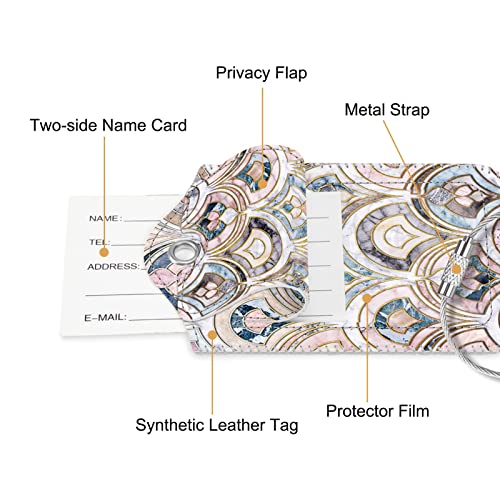 Luggage Tags Privacy Cover ID Label for Travel Bag Suitcase (2 Count)