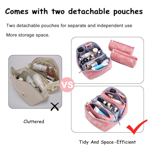 Travel Makeup Bag Cosmetic Bags for Women (3 Count)