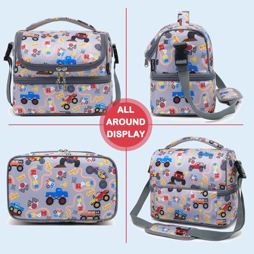 Double Decker Cooler Insulated Lunch Bag Large Tote for Boys