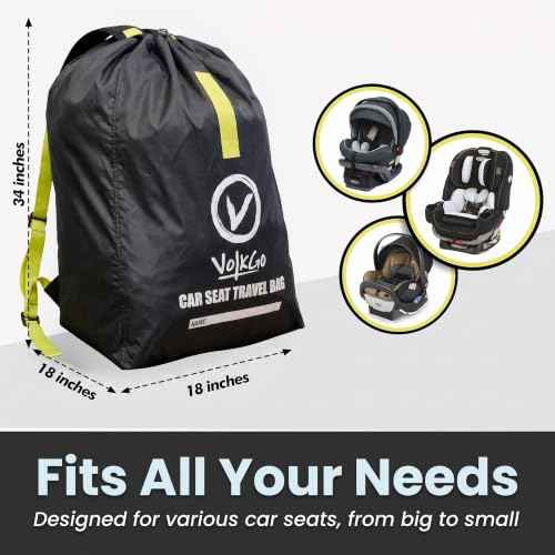 Car Seat Travel Bag for Air Travel with Padded Backpack Straps
