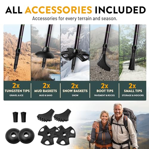 100% Carbon Fiber Trekking Poles by USA Brand