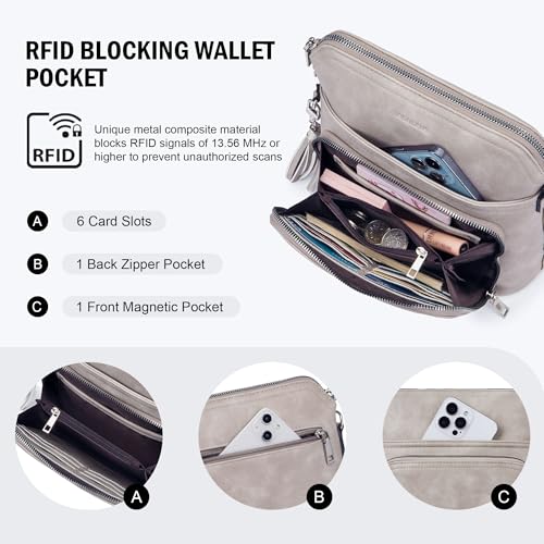 Crossbody Purse for Women Vegan Leather Medium Crossbody Wallet Bag for Travel Women Shoulder Handbags with Tassel