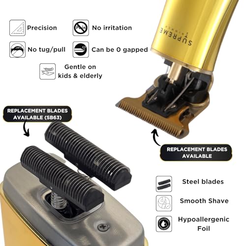 2-in-1 T-Shaper Trimmer & Crunch Foil Shaver | STF602 Electric Razor & ST5200 Beard Trimmer Barber Haircut Kit | Gold