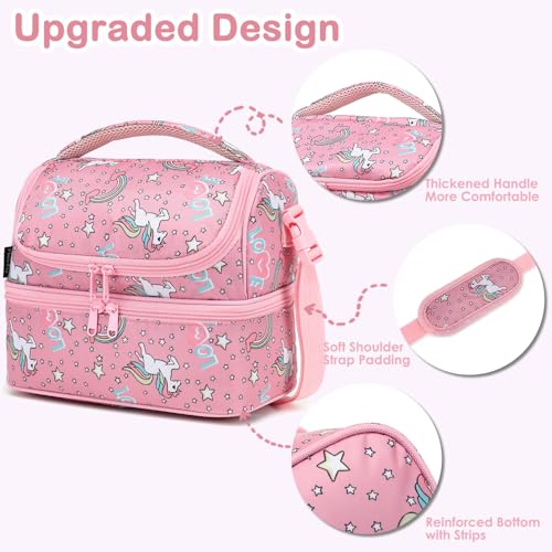 Double Decker Cooler Insulated Lunch Bag Large Tote for Boys