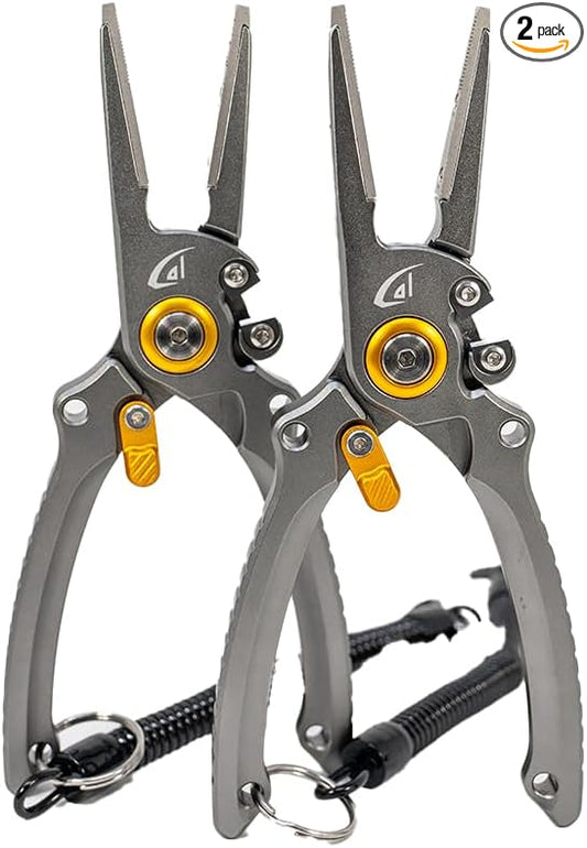 danco 2 Pack 7.5" Aluminum Fishing Side Cutters with Sheath, Fishing Line and Wire Cutter, Saltwater Safe, Fresh/Saltwater Fishing