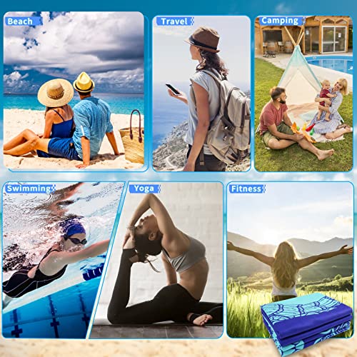 Microfiber Beach Towel with Bag Oversized 71x32 Sand Free 4 Pack (4 Count)