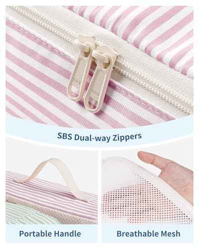 7 Set Striped Packing Cubes for Travel Carry on Suitcase Luggage Organizer Bags for Kids Women Men