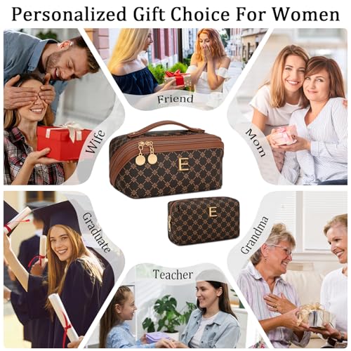 Initial Makeup Bag Personalized Gift for Women Teen Girls