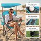 Heavy Duty Canopy Camping Chairs with Adjustable Sunshade (2 Count)