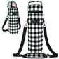 Single Bottle Wine Bag Carrier Insulated Cooler Tote Plaid White Black