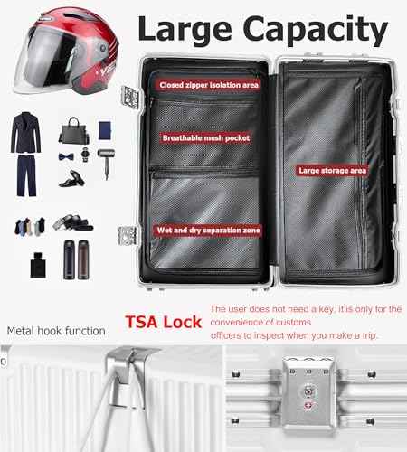 Super Large Aluminum Frame Checked Zipperless Luggage