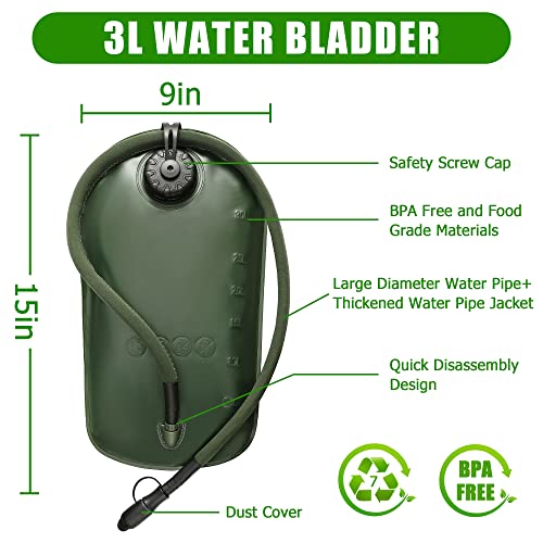 1050D Tactical Hydration Backpack with 3L TPU Water Bladder
