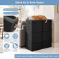 Large 17" 42 Quarts Collapsible Stackable Storage Bins with Lids [3 (3 Count)