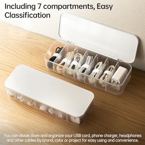 2 Pcs Cable Organizer Storage Box with Lid (2 Count)