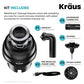 KGUW2-33MB-100-100, Bellucci Workstation 32 in. Undermount Granite Composite Single Bowl Kitchen Sink in Metallic Black with WasteGuard 1 HP Continuous Feed Garbage Disposal and Accessories