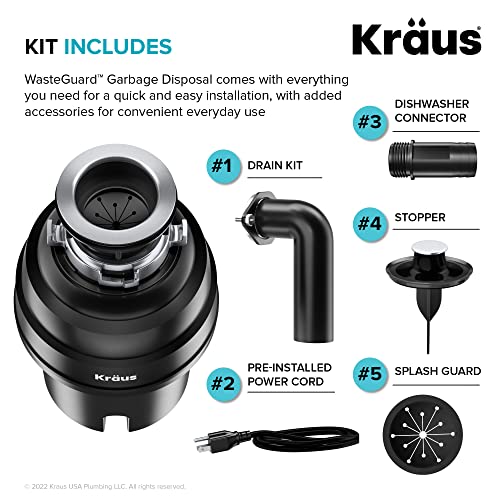 KGUW2-33MB-100-100, Bellucci Workstation 32 in. Undermount Granite Composite Single Bowl Kitchen Sink in Metallic Black with WasteGuard 1 HP Continuous Feed Garbage Disposal and Accessories