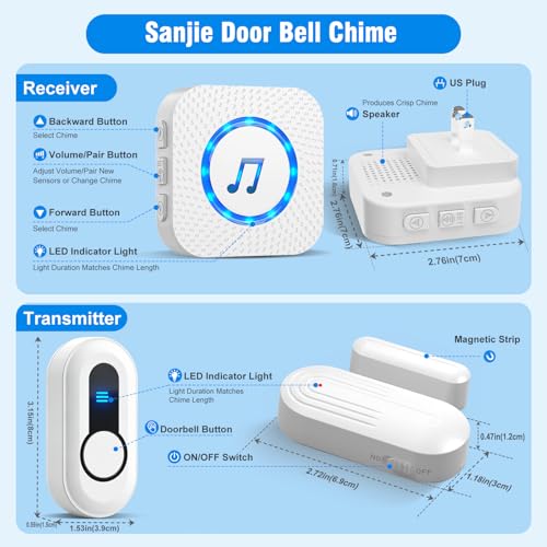 Wireless Door Bell Chimes with 1 Plug