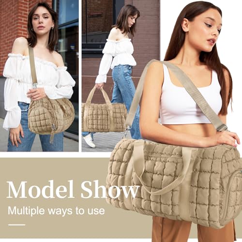 Quilted Travel Duffle Bag Gym Bag for Women