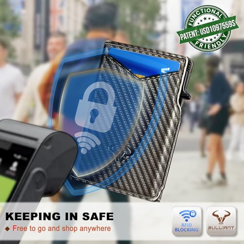 Men Slim Leather Wallet Metal Case Money Clip