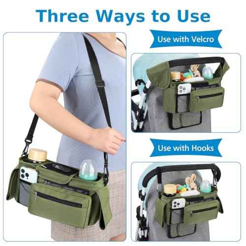 Universal Stroller Organizer with Insulated Cup Holder