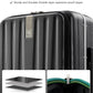 24 Inch Checked Luggage PC Hard Shell Suitcases for Travel Front Opening Aluminum Frame Travel Luggage Rolling Suitcase with Wheels