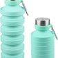 Nefeeko Collapsible Water Bottle, Reuseable BPA Free Silicone Foldable Water Bottles for Travel Gym Camping Hiking, Portable Leak Proof Sports Water Bottle with Carabiner