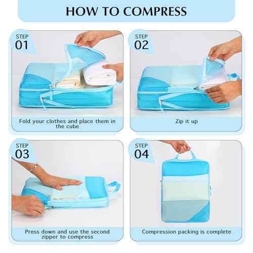 Compression Packing Cubes for Travel (10 Count)