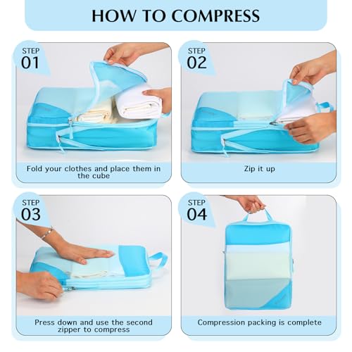 Compression Packing Cubes for Travel (7 Count)