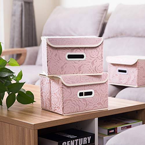 Foldable Storage Boxes with Lids [5 (5 Count)