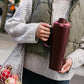 FreeSip Tumbler Stainless Steel Water Bottle 40 oz Black Cherry