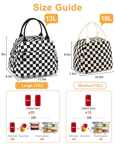 Lunch Bag for Women Cute Corduroy Lunch Tote Bags with Shoulder Strap Reusable Insulated Lunch Box Large Capacity Reusable Insulated Cooler for Work Picnic or Travel