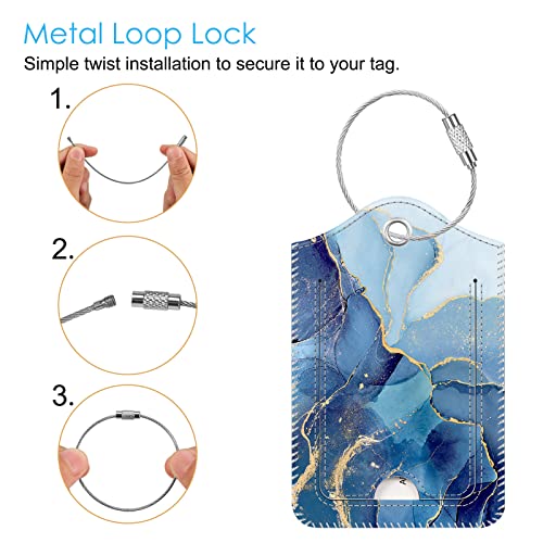 Luggage Tags Privacy Cover ID Label for Travel Bag Suitcase (2 Count)