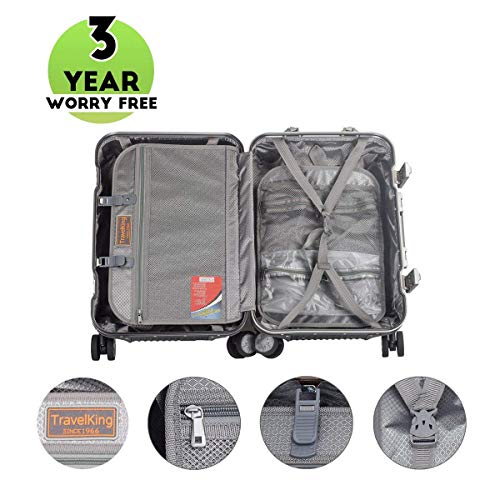 All Aluminum Carry On Luggage with TSA Locks Fashion Cool Metal Hard Shell Spinner Suitcase