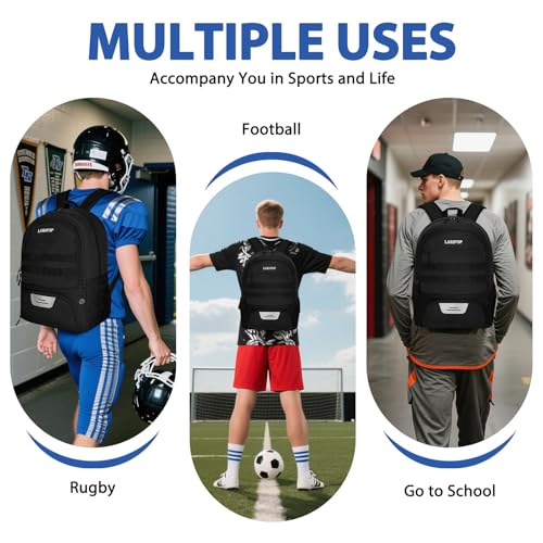 Soccer Backpack Bag with Ball Holder Ventilated Shoe Compartment Large Capacity Sports Gear Bag for Basketball Volleyball Gym