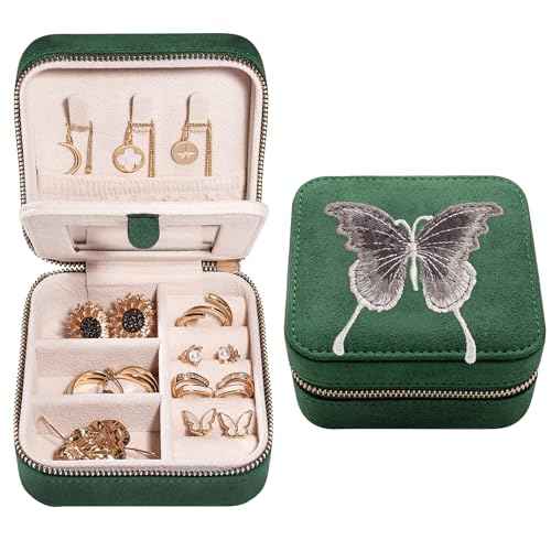 Travel Jewelry Organizer Boxes for Women Small Portable Necklace Earrings Bracelet Rings Travel Case Best Friend Birthday Gifts for Women Trendy