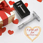 Classic 3 Piece Double Edge Safety Razor Wet Shaving for Men Women with Platinum Blade and Mirrored Travel Case BD176 (3 Count)