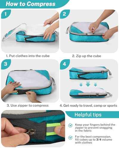 Compression Packing Cubes for Travel (10 Count)