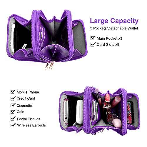 Crossbody Cellphone Purse Women Touch Screen Bag RFID Blocking Wallet Handbag Shoulder Strap