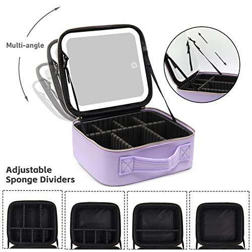Travel Makeup Bag with Lighted Mirror