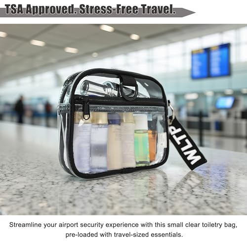 Rough Enough Clear Toiletry Bag Quart Size for Travel