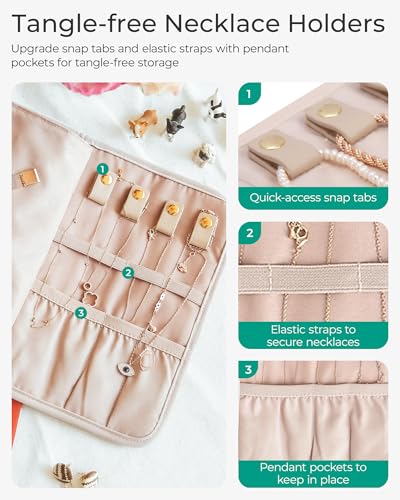 Travel Jewelry Organizer Roll Foldable Jewelry Case